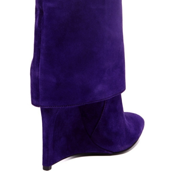 Enzo Angiolini Shoes - Enzo Angiolini Wedge Suede Purple Booties Size 7.5